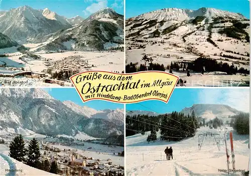 AK / Ansichtskarte 73839986 Hindelang mit Bad Oberdorf Oberjoch und Iseler Skigebiet Hindelang