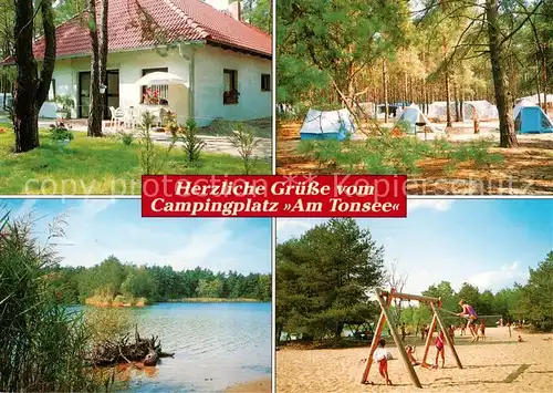 AK / Ansichtskarte 73840085 Klein_Koeris Campingplatz Am Tonsee Rezeption Badesee Strand mit Spielplatz Klein_Koeris