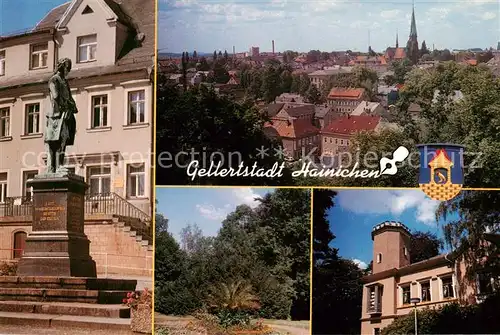 AK / Ansichtskarte 73840128 Hainichen_Sachsen CF Gellert Denkmal Teilansicht Im Stadtpark Gellertmuseum Hainichen Sachsen