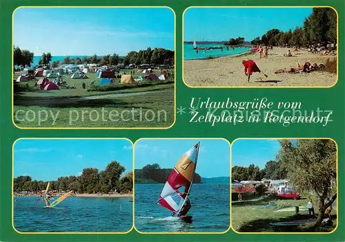 AK / Ansichtskarte Retgendorf Campingplatz am Schweriner See Strand Surfer Retgendorf