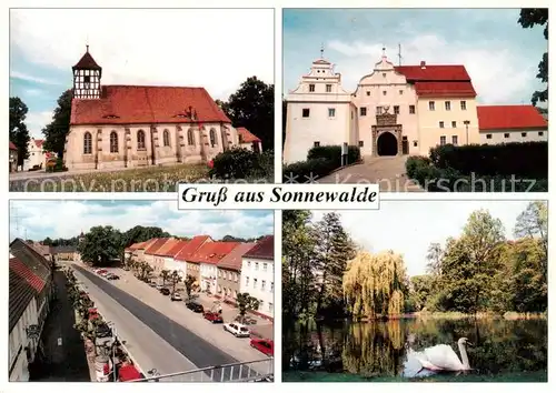 AK / Ansichtskarte Sonnewalde Ev Kirche Schloss Marktplatz Park Sonnewalde
