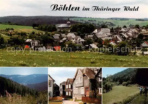 AK / Ansichtskarte 73840516 Boehlen_Thueringen Ortsansicht mit Kirche Landschaftspanorama Thueringer Wald Ortsmotiv Boehlen_Thueringen