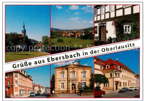 AK / Ansichtskarte 73840739 Ebersbach-Neugersdorf Kirche Panorama Fachwerkhaus Strassenpartien Rathaus Ebersbach-Neugersdorf