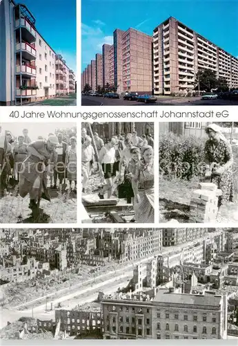 AK / Ansichtskarte Johannstadt 40 Jahre Wohnungsgenossenschaft Wohnsiedlungen 1997 1974 1959 und 1949 Johannstadt