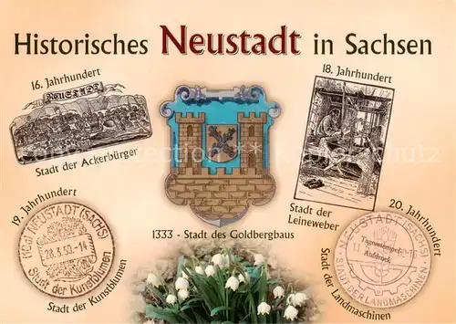 AK / Ansichtskarte Neustadt_Sachsen Stadt des Goldbergbaus Historische Stadt Neustadt_Sachsen