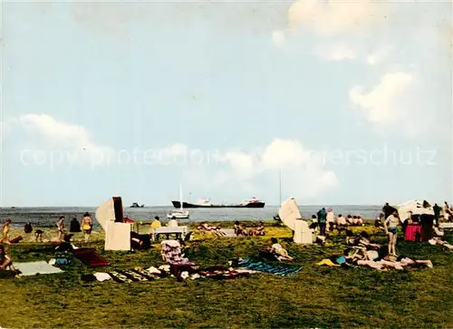 AK / Ansichtskarte Altenbruch_Cuxhaven Strand Hochseeschiffe 