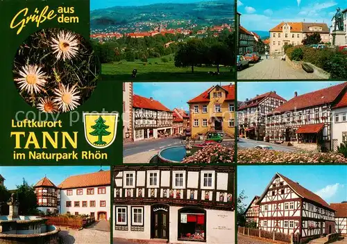 AK / Ansichtskarte Tann_Rhoen Panorama Teilansichten Innenstadt Fachwerkhaeuser Brunnen Tann_Rhoen