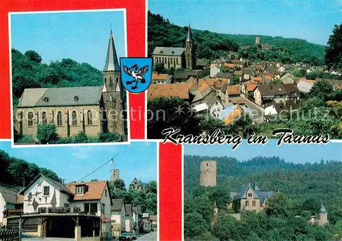 AK / Ansichtskarte Kransberg Stadtpanorama Kirche Ortskern Schloss Kransberg