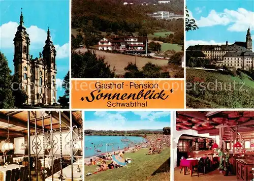 AK / Ansichtskarte 73841375 Schwabthal Hotel Pension Sonnenblick Gastraeume Liegewiese  Schwabthal