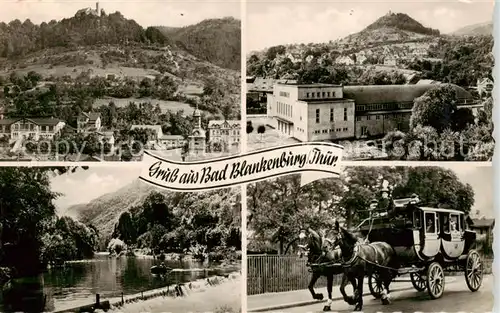 AK / Ansichtskarte 73841555 Bad_Blankenburg Schlossblick Gondelteich Postkutsche Bad_Blankenburg