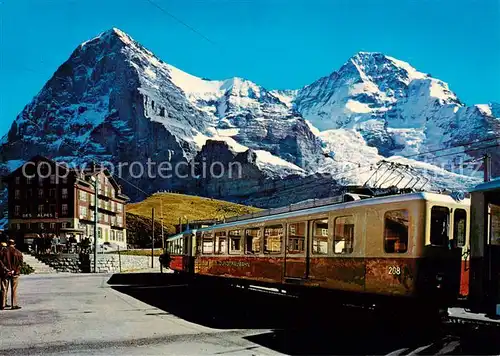 AK / Ansichtskarte 73841965 Eisenbahn Kleine Scheidegg Eiger Moench  Eisenbahn