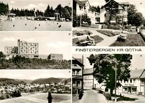 AK / Ansichtskarte 73842053 Bad_Finsterbergen Waldschwimmbad FDGB-Erholungsheim Wilhelm Pieck VdN-Kurheim Neubauer Denkmalsplatz Bad_Finsterbergen