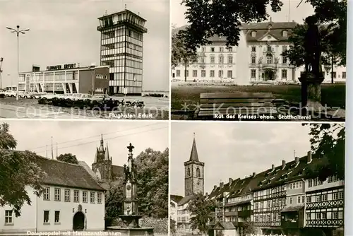 AK / Ansichtskarte 73842079 Erfurt Flughafen Rat des Kreises ehem. Stadthalterei Dompropstei Hermannsbrunnen Kraemerbruecke Altstadt Erfurt