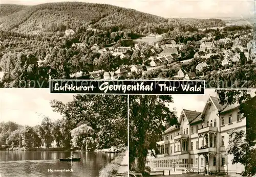 AK / Ansichtskarte 73842299 Georgenthal_Gotha Panorama Hammerteich Kurhaus Georgenthal Gotha