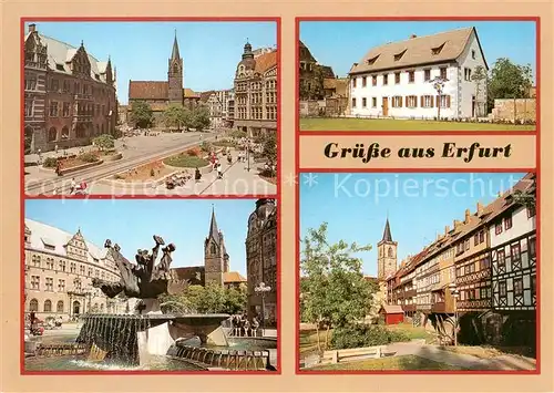 AK / Ansichtskarte Erfurt Georgenburse Angerbrunnen Kraemerbruecke Erfurt
