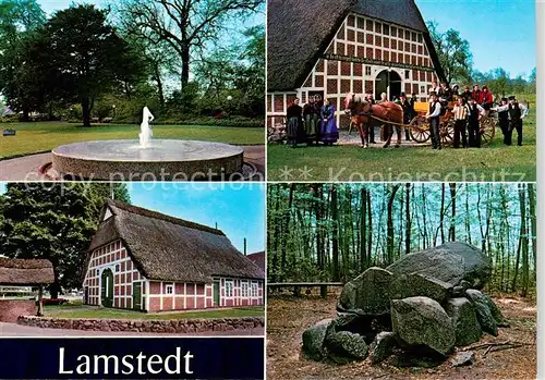 AK / Ansichtskarte Lamstedt Park Volkstanz und Trachtengruppe Boerdemuseum Huenengrab Lamstedt