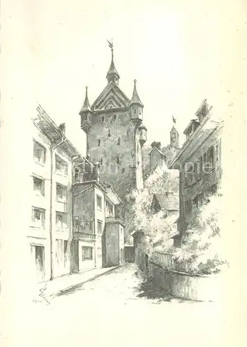 AK / Ansichtskarte Baden__AG Stadtturm und Stein 