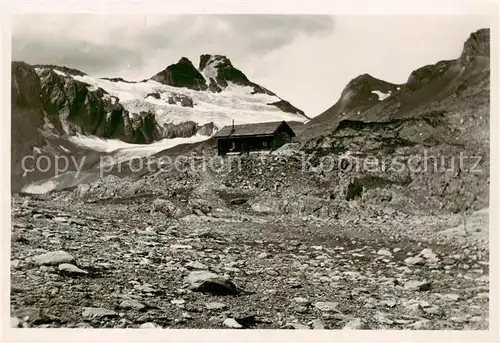 AK / Ansichtskarte  Elm__GL Panixerpass Huette mit Hausstock und Meergletscher 