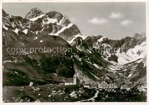 AK / Ansichtskarte Altmann_2436m_IR Gasthaus Meglisalp mit Blick auf Altmann 