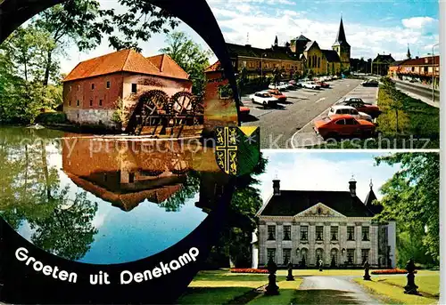 AK / Ansichtskarte Denekamp_NL Muehle Teich Stadtplatz Schloss 