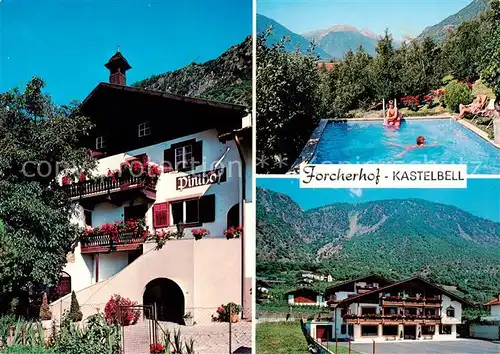 AK / Ansichtskarte Kastelbell_Galsaun_Suedtirol_IT Appartements Forcherhof Pool Panorama 