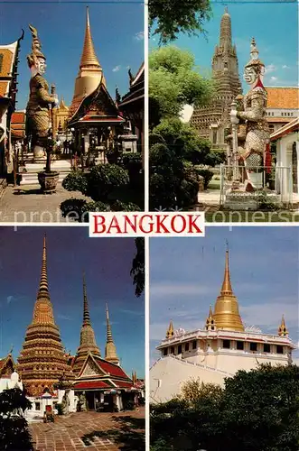 AK / Ansichtskarte Bangkok_Thailand Wat Phra Kaeo Wat Arun Wat Pho Wat Sa Ket 
