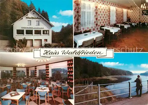 AK / Ansichtskarte Marienheide Haus Waldfrieden Gastraeume Lingesetalsperre Marienheide