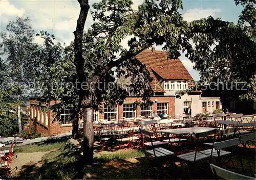 AK / Ansichtskarte 73844221 Esbeck_Helmstedt Waldfrieden am Elm Gasthaus Terrasse Esbeck_Helmstedt