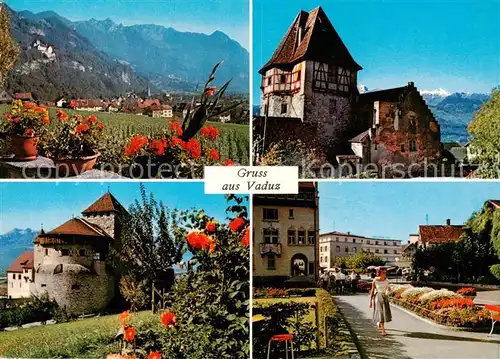 AK / Ansichtskarte 73844261 Vaduz_Liechtenstein_FL Landesfuerstliche Residenz Falknisgruppe Rotes Haus Schloss Rastplatz 