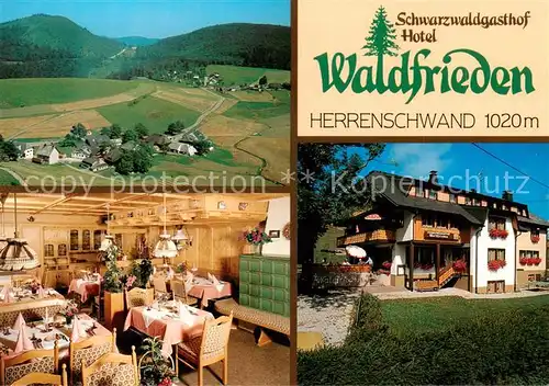 AK / Ansichtskarte 73844407 Herrenschwand_Todtnau Schwarzwaldgasthof Hotel Waldfrieden Gastraum 