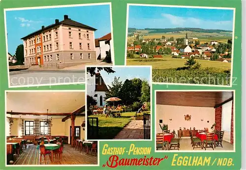 AK / Ansichtskarte Egglham Gasthof Pension Baumeister Gastraeume Garten Panorama Egglham