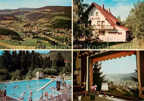 AK / Ansichtskarte 73844811 Lenzkirch Panorama Cafe Rehwinkel Hotel Freibad Lenzkirch