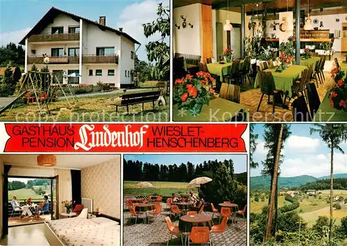 AK / Ansichtskarte 73844869 Wieslet Gasthaus Pension Lindenhof Gastraum Terrasse Zimmer Panorama Wieslet