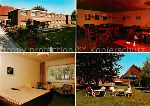 AK / Ansichtskarte 73844876 Rostrup Pension Budden garni Gaststube Zimmer Park Rostrup