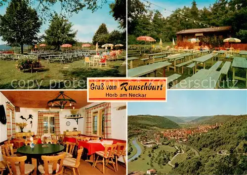 AK / Ansichtskarte 73844971 Horb_Neckar Aussichtsplatte Rauschbart Gaststube Freiterrasse Panorama Horb Neckar