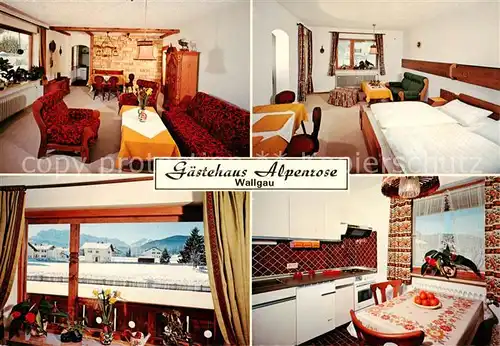 AK / Ansichtskarte 73845015 Wallgau Gaestehaus Alpenrose Zimmer Gastraeume Wallgau