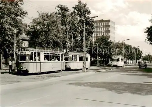 AK / Ansichtskarte 73845292 Nordhausen__Harz Strassenbahn Leninallee Haltestelle Grimmel Drei Linden 