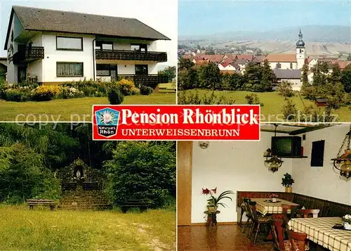 AK / Ansichtskarte 73845326 Unterweissenbrunn_Rhoen Pension Rhoenblick Panorama Park Gaststube Unterweissenbrunn Rhoen