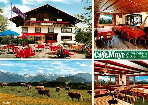 AK / Ansichtskarte 73845444 Sonthofen__Oberallgaeu Cafe Mayr Gastraeume Hausblick 