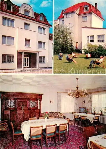 AK / Ansichtskarte Bad_Driburg Pension Busch Gaststube Liegewiese Bad_Driburg