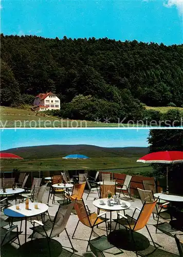 AK / Ansichtskarte Oedelsheim Cafe Pension Bluhm Terrasse Oedelsheim