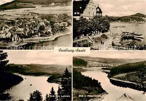 AK / Ansichtskarte Saalburg_Saale Panorama Blick vom Luchsfels Blick vom Heinrichstein Saalburg_Saale