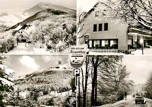 AK / Ansichtskarte 73846048 Hausberge_Porta_Westfalica Hotel Restaurant Bismarckburg Fernsehturm 