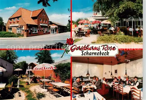 AK / Ansichtskarte 73846090 Scharnebeck_Lueneburg Gasthaus Rose Gartenterrasse Speisesaal Scharnebeck Lueneburg