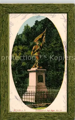 AK / Ansichtskarte  Woerth__Sauer_67_Alsace Denkmal des Inf Rgts Nr 88 