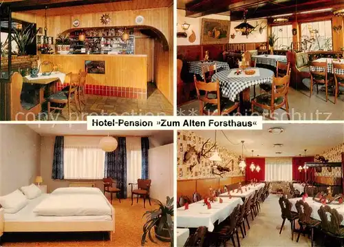 AK / Ansichtskarte 73846606 Holzhausen_Reinhardswald Hotel Pension Zum Alten Forsthaus Gastraeume Theke Zimmer Holzhausen Reinhardswald