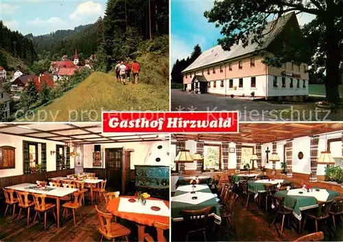 AK / Ansichtskarte 73846610 Triberg Gasthof Hirzwald Gastraeume Spaziergang Triberg