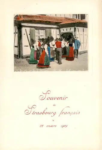 AK / Ansichtskarte  Strasbourg_Strassburg_67_Bas-Rhin Souvenir de Strasbourg francais Restaurant 