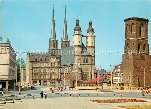 AK / Ansichtskarte Halle_Saale Markt Kirche Roter Turm Halle_Saale