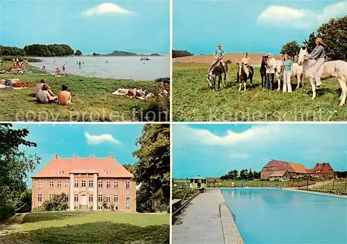 AK / Ansichtskarte 73848238 Lilienthal_Dobersdorf Bauernhof Hannelore Schnoor Strand Reiter Schwimmbad Lilienthal Dobersdorf